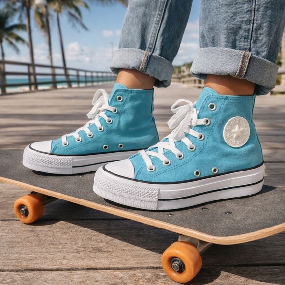 Converse Shoes - Converse Chuck Taylor All Star Lift Platform Hi Ocean Drip Sneakers Women’s 7